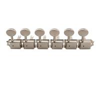Musiclily Pro R18T Semi-scellée 6 en Ligne Mécaniques 18:1 Ratio Vintage Split Shaft Tuners avec Bouton Ovale Vintage pour Guitare électrique Fender Squier Strat Tele, Nickel