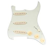 Musiclily Pro SE SSS Golpeador Precableado Pre-wired Loaded Pickguard con Pastillas Staggered Alnico 5 Single Coil Pickups para Guitarra Eléctrica Tipo Strato, 3 capas Aged White