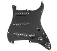 Musiclily Pro SE SSS Golpeador Precableado Pre-wired Loaded Pickguard con Pastillas Staggered Alnico 5 Single Coil Pickups para Guitarra Eléctrica Tipo Strato, 3 capas Negro