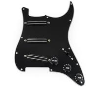 Musiclily Pro-SE ST-DPHA SSS Golpeador Precableado Pre-wired Pickguard con Alnico 5 Mini Rail Humbucker para Guitarra Eléctrica tipo Strat, 3 capas Negro