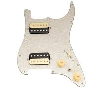 Musiclily Pro SE ST-HH-OMHA Golpeador Precableado con Pastillas Humbucker Alnico 5 para Guitarra Eléctrica tipo Strat, 4 capas Aged White Pearl