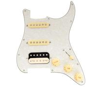 Musiclily Pro SE ST-HSS-60SE Golpeador Precableado con Pastillas Alnico 5 Super Switch para Guitarra Eléctrica tipo Strat, 4 capas Aged White Pearl
