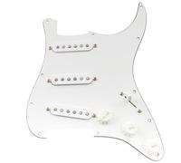 Musiclily Pro SSS Golpeador Precableado Pre-wired Loaded Pickguard con Pastillas Artec Staggered Alnico 5 Single Coil Pickups para Guitarra Eléctrica Tipo Strato, 3 capas Blanco