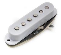Musiclily Pro ST-50S Staggered Alnico 5 Pastilla Single Coil Medio 5,9K para Guitarra Eléctrica tipo Strat, Blanco