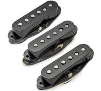 Musiclily Pro ST-50S Staggered Alnico 5 Pastillas Single Coil Mástil Medio Puente Set para Guitarra Eléctrica tipo Strat, Negro