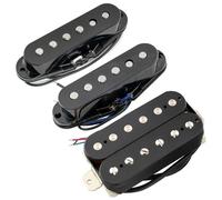 Musiclily Pro ST-60SE Alnico 5 Staggered Pastillas Single Coil y Humbucker HSS Mástil Medio Puente Pickups Set para Guitarra Eléctrica tipo Strat, Negro