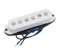 Musiclily Pro ST-60SE Staggered Alnico 5 Pastilla Single Coil Medio Pickup para Guitarra Eléctrica tipo Strat, Blanco