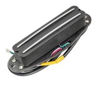 Musiclily Pro ST-DPHA Alnico 5 Rail Blade Pastilla Humbucker Formato Single Coil 13,2K Super Distortion para Guitarra Eléctrica tipo Strat, Cuerpo Negro Rail Cromado