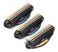 Musiclily Pro ST-DPHA Alnico 5 Rail Blade Pastillas Humbucker Formato Single Coil Mástil Medio Puente Super Distortion Set para Guitarra Eléctrica tipo Strat, Cuerpo Zebra Raíl Cromado