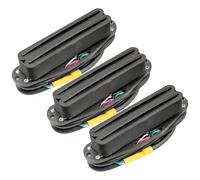 Musiclily Pro ST-DPHA Alnico 5 Rail Blade Pastillas Humbucker Formato Single Coil Pickups Set 13,2K Super Distortion para Guitarra Eléctrica tipo Strat, Cuerpo Negro Rail Negro (Set de 3)