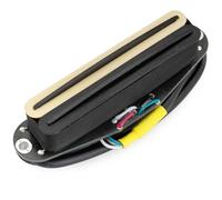Musiclily Pro ST-DPHC Cerámico Pastilla Humbucker Formato Single Coil 13,2K Super Distortion para Guitarra Eléctrica tipo Strat, Cuerpo Zebra Raíl Negro