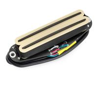 Musiclily Pro ST-DPHC Cerámico Pastilla Humbucker Formato Single Coil 13,2K Super Distortion para Guitarra Eléctrica tipo Strat, Cuerpo Crema Raíl Negro