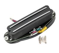 Musiclily Pro ST-DPHC Cerámico Rail Blade Pastilla Humbucker Formato Single Coil 13,2K Super Distortion para Guitarra Eléctrica tipo Strat, Cuerpo Negro Rail Cromado