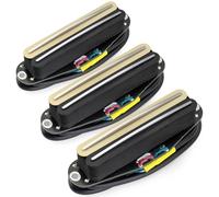 Musiclily Pro ST-DPHC Cerámico Rail Blade Pastillas Humbucker Formato Single Coil Pickups 13,2K Super Distortion para Guitarra Eléctrica tipo Strat, Cuerpo Zebra Rail Negro(Set de 3)