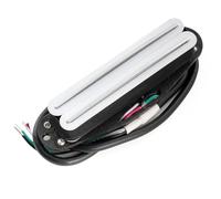 Musiclily Pro ST-DPLA Alnico 5 Rail Blade Pastilla Humbucker Formato Single Coil 6,2K para Guitarra Eléctrica tipo Strat, Cuerpo Blanco Raíl Cromado