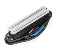 Musiclily Pro ST-DPMA Alnico 5 Rail Blade Pastilla Humbucker Formato Single Coil 9,2K para Guitarra Eléctrica tipo Strat, Cuerpo Blanco Raíl Cromado