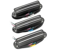 Musiclily Pro ST-DPMA Alnico 5 Rail Blade Pastillas Humbucker Formato Single Coil Mástil Medio Puente Pickups Set Super Distortion para Guitarra Eléctrica tipo Strat, Negro