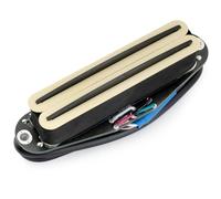 Musiclily Pro ST-DPMC Cerámico Pastilla Humbucker Formato Single Coil 9,2K para Guitarra Eléctrica tipo Strat, Cuerpo Crema Raíl Negro