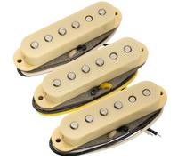 Musiclily Pro ST-TX Staggered Alnico 5 Pastillas Single Coil Mástil Medio Puente Set para Guitarra Eléctrica tipo Strat, Crema