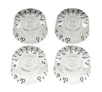 Musiclily Pro Tamaño Métrico 18 Splines Botones de Potenciómetros Speed Knobs Perillas para Guitarra Eléctrica Epiphone Les Paul SG Style, Transparente (Juego de 4)