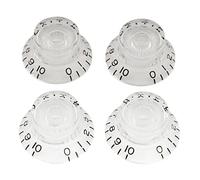 Musiclily Pro Tamaño Métrico 18 Splines Botones de Potenciómetros Top Hat Knobs Perillas para Guitarra Eléctrica Epiphone Les Paul SG Style, Transparente (Juego de 4)