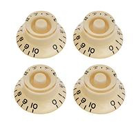 Musiclily Pro Tamaño Pulgadas Botones de Potenciómetros Forma de Campana Top Hat Bell Perillas para USA Guitarra Eléctrica Les Paul Style,Crema (Juego de 4)
