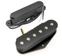 Musiclily Pro TL-60S Alnico 5 Pastillas Single Coil Mástil Puente Pickups Set 8K/7,3K para Guitarra Eléctrica tipo Tele, Negro