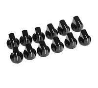 Musiclily Pro Universal Fitting Tamaño Pulgada/Métrico Plástico Guitarra Amp Botones de Pedal de Efectos Amplifier Knobs Perillas,Negro (Juego de 12)