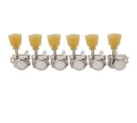 Musiclily Pro Vintage 6 en Línea Guitarra Clavijas Afinación Bloqueo Locking Tuners Clavijeros Bloqueantes para Guitarra Eléctrica Strat Tele, Níquel Keystone Button