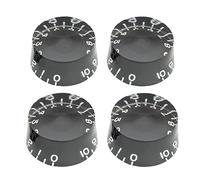 Musiclily Pro Zurdas Imperial Pulgadas Tamaño Botones de Potenciómetros Forma Cilíndrica Perillas para USA Guitarra Eléctrica Les Paul Style,Negro (Juego de 4)