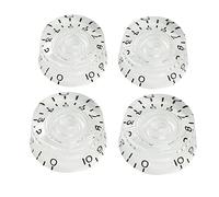 Musiclily Pro Zurdas Imperial Pulgadas Tamaño Botones de Potenciómetros Speed Knobs Perillas para USA Guitarra Eléctrica Les Paul Style, Transparente (Juego de 4)