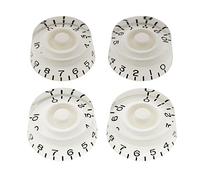Musiclily Pro Zurdas Imperial Pulgadas Tamaño Botones de Potenciómetros Speed Knobs Perillas para USA Guitarra Eléctrica Les Paul Style, Blanco (Juego de 4)