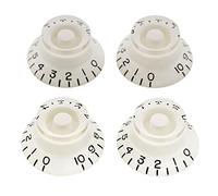 Musiclily Pro Zurdas Imperial Pulgadas Tamaño Botones de Potenciómetros Top Hat Knobs Perillas para USA Guitarra Eléctrica Les Paul Style, Blanco (Juego de 4)
