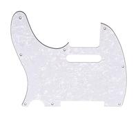 Musiclily Pro Zurdo 8 Agujeros TL Pickguard Golpeador 4 capas White Pearl | para Guitarra Eléctrica Fender Tele Standard/Modern USA/México Estilo Moderno
