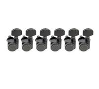 Musiclily Pro Zurdos 6 en línea 2-Pin Clavijas de Afinación Bloqueo 18:1 Ratio Clavijeros Bloqueantes con Botón Hex para Guitarra Eléctrica Fender Strat Tele, Negro
