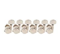 Musiclily Pro Zurdos 6 en línea Clavijas de Afinación Bloqueo 18:1 Ratio Clavijeros Bloqueantes con Botón Hex Tornillo 45° para Guitarra Eléctrica tipo Strat Tele, Nickel