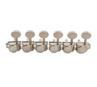 Musiclily R18T Gaucher Semi-scellée 6 en Ligne Mécaniques à Blocage 18:1 Ratio Vintage Hybride Décalé Locking Tuners avec Bouton Ovale Vintage pour Guitare électrique Fender SQ Strat Tele, Nickel