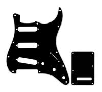 Musiclily SSS Set de Golpeador y Placa Trasera ST Strat para Guitarra Eléctrica Fender USA/México Standard Stratocaster Estilo Moderno, 3 capas Negro
