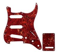 Musiclily SSS Set de Pickguard Golpeador y Placa Trasera Strat para Fender American/México Standard Stratocaster Estilo Moderno, 4 capas Vintage Tortoise