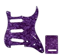 Musiclily SSS Set de Pickguard Golpeador y Placa Trasera Strat para Fender American/México Standard Stratocaster Estilo Moderno, 4 capas Purple Pearl