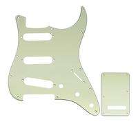 Musiclily SSS Set de Pickguard Golpeador y Placa Trasera Strat para Fender American/México Standard Stratocaster Estilo Moderno, 3 capas Mint Green