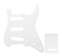 Musiclily SSS Set de Pickguard Golpeador y Placa Trasera Strat para Fender American/México Standard Stratocaster Estilo Moderno, 1 capa Blanco