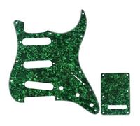 Musiclily SSS Set de Pickguard Golpeador y Placa Trasera Strat para Fender American/México Standard Stratocaster Estilo Moderno, 4 capas Green Pearl