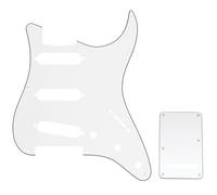 Musiclily SSS Set de Pickguard Golpeador y Placa Trasera Strat para Fender American/México Standard Stratocaster Estilo Moderno, 3 capas Blanco