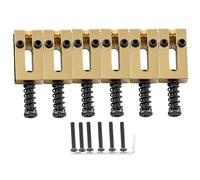 Musiclily Ultra 10,5mm Latón Moderno Silletas de Puente Roller Saddles para Guitarra Eléctrica tipo Strat Tele, Dorado(Set de 6)
