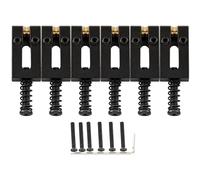 Musiclily Ultra 10,5mm Latón Moderno Silletas de Puente Roller Saddles para Guitarra Eléctrica tipo Strat Tele, Negro (Set de 6)