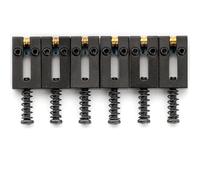 Musiclily Ultra 10,8mm Rodillo Selletas de Puente Moderno de Latón Sólido para Guitarra Eléctrica Tipo Strat Tele, Negro (Set de 6)
