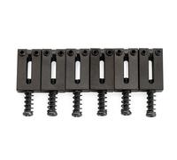 Musiclily Ultra 11,2mm Moderno Silletas de Puente en Latón para Guitarra Eléctrica tipo Vintage Strat, Negro (Set de 6)