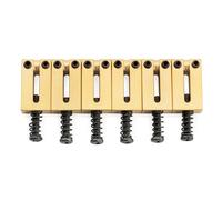 Musiclily Ultra 11,2mm Moderno Silletas de Puente en Latón para Guitarra Eléctrica tipo Vintage Strat, Dorado (Set de 6)