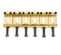 Musiclily Ultra 11,2mm Selletas Puente Vintage de Acero Endurecido para Guitarra Eléctrica tipo Strat, Dorado (Set de 6)